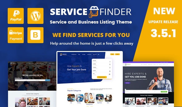 Localizador de Serviços - Tema WordPress de Provedor e Listagem de Negócios